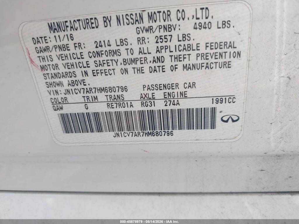 JN1CV7AR7HM680796 2017 INFINITI Q50 photo no. 9