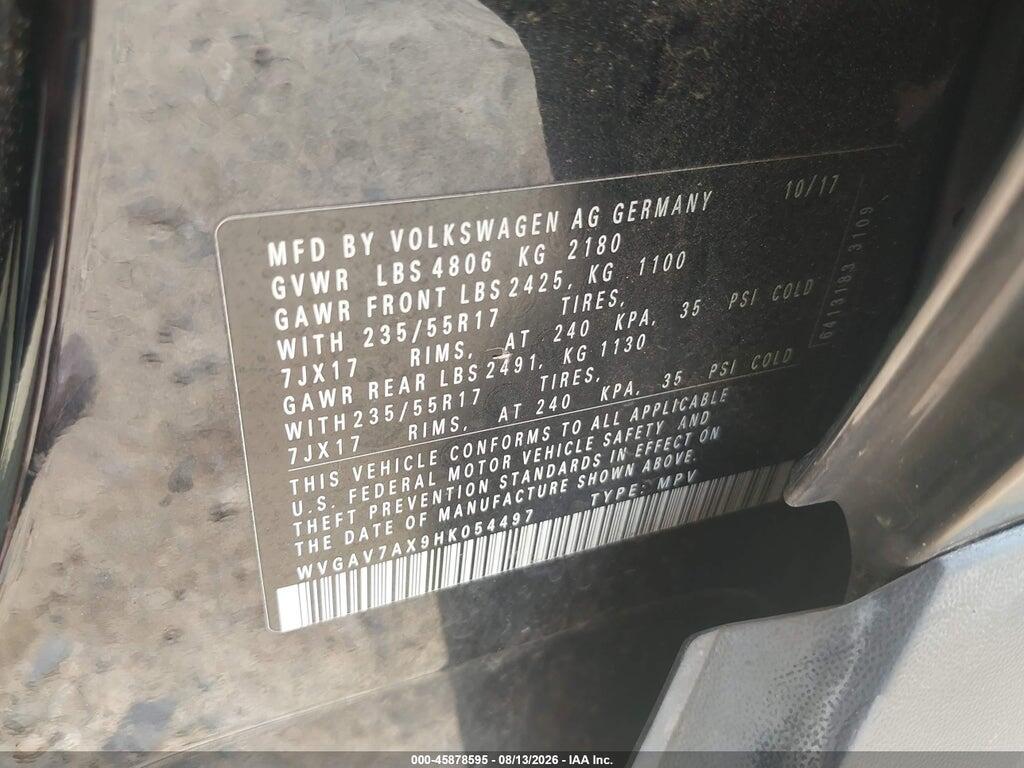 WVGAV7AX9HK054497 2017 VOLKSWAGEN TIGUAN photo no. 9