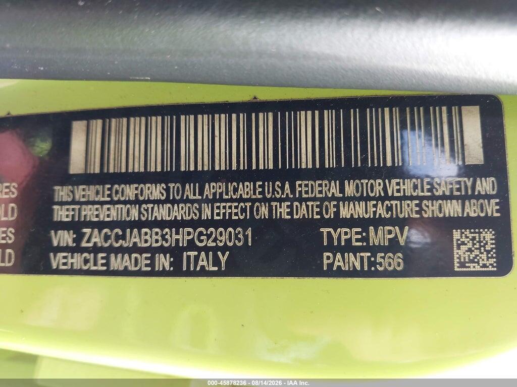 ZACCJABB3HPG29031 2017 JEEP RENEGADE photo no. 9