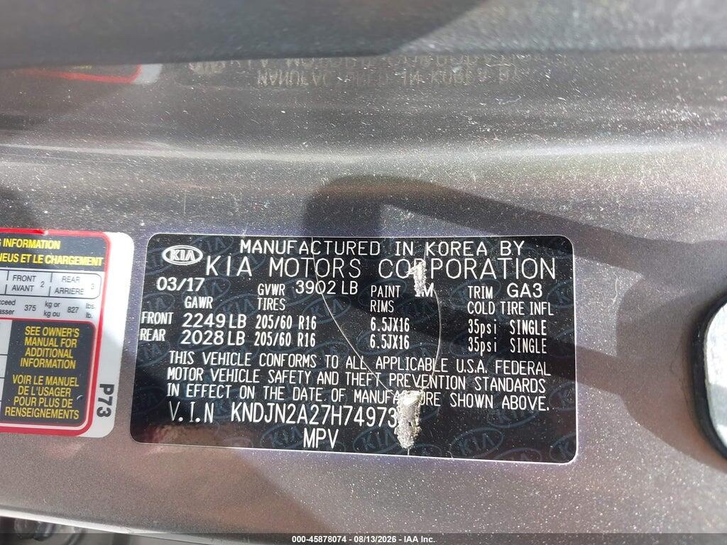 KNDJN2A27H7497391 2017 KIA SOUL photo no. 9