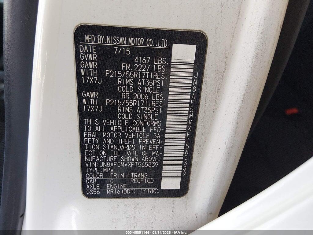 JN8AF5MVXFT565339 2015 NISSAN JUKE photo no. 9
