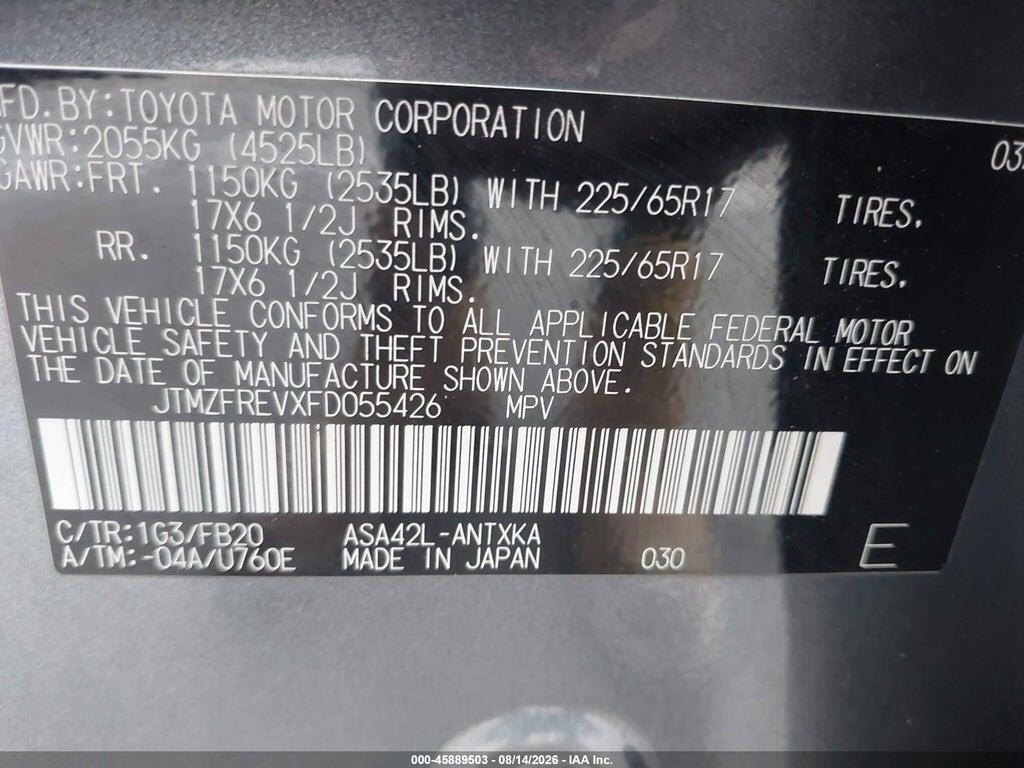 JTMZFREVXFD055426 2015 TOYOTA RAV4 photo no. 9