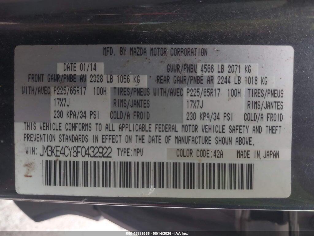 JM3KE4CY8F0432922 2015 MAZDA CX-5 photo no. 9