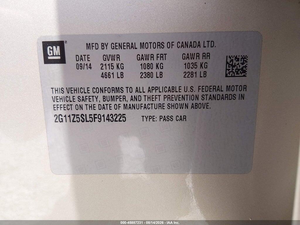 2G11Z5SL5F9143225 2015 CHEVROLET IMPALA photo no. 9