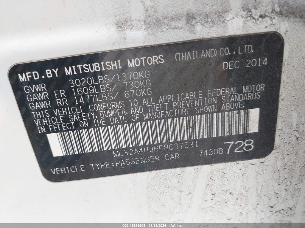 ML32A4HJ6FH037531 2015 MITSUBISHI MIRAGE photo no. 9