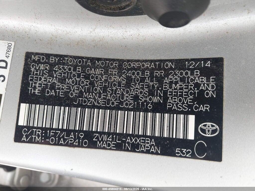 JTDZN3EU0FJ021116 2015 TOYOTA PRIUS V photo no. 9