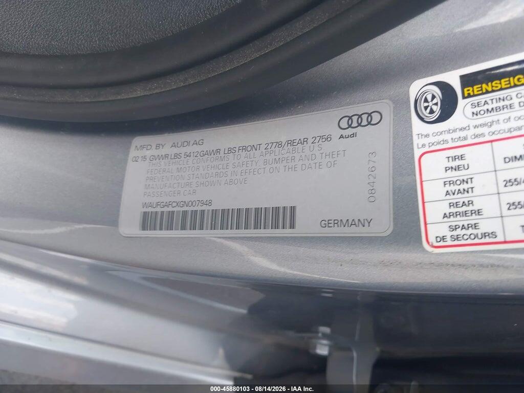 WAUFGAFCXGN007948 2016 AUDI A6 photo no. 9