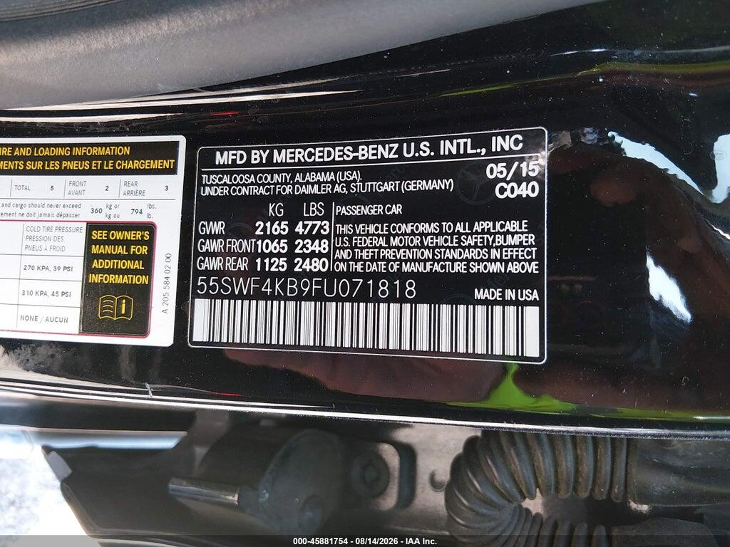 55SWF4KB9FU071818 2015 MERCEDES-BENZ C 300 photo no. 9