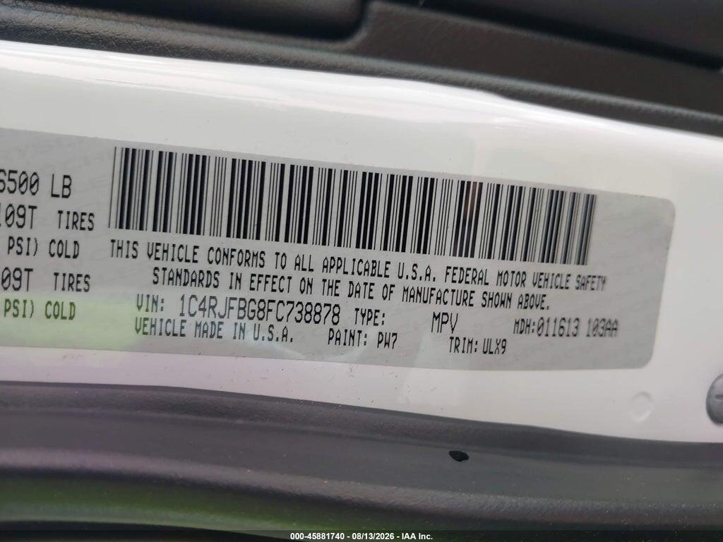 1C4RJFBG8FC738878 2015 JEEP GRAND CHEROKEE photo no. 9