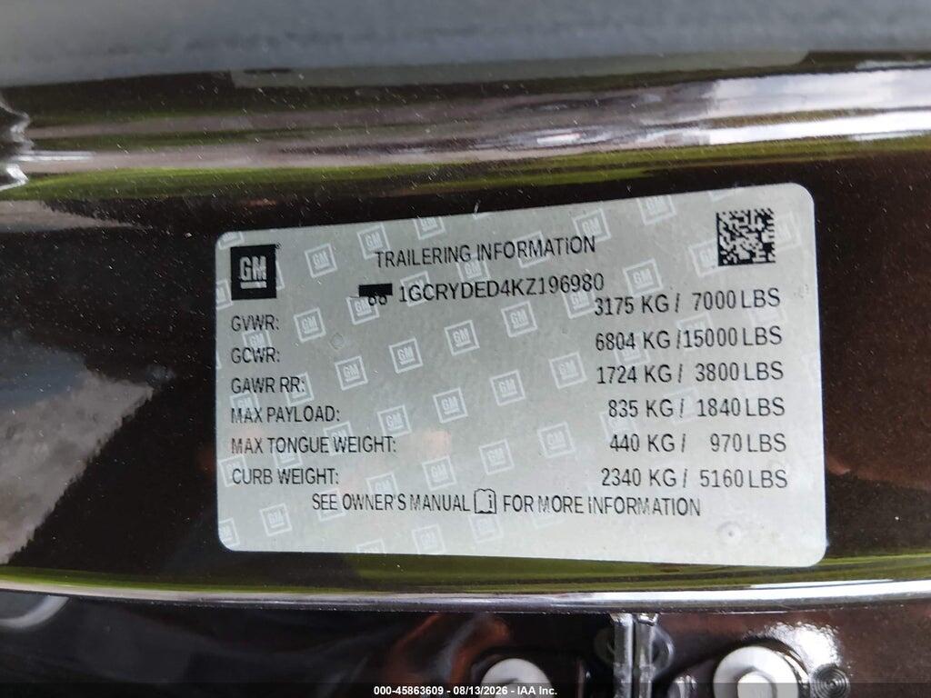 1GCRYDED4KZ196980 2019 CHEVROLET SILVERADO 1500 photo no. 9
