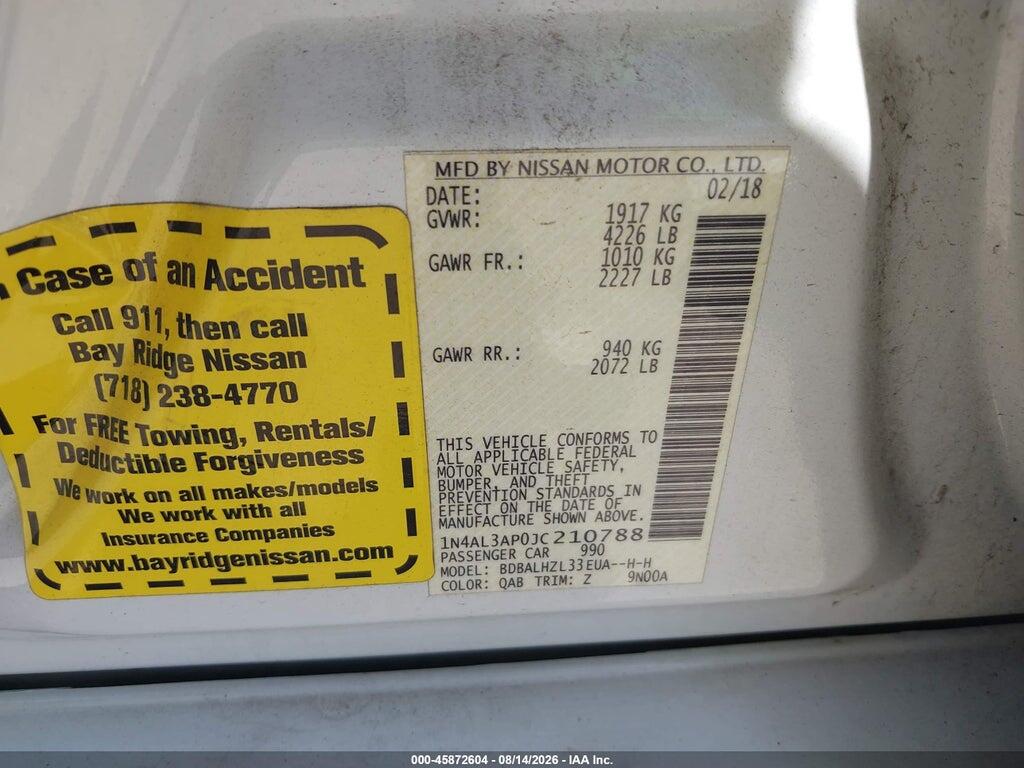 1N4AL3AP0JC210788 2018 NISSAN ALTIMA photo no. 9