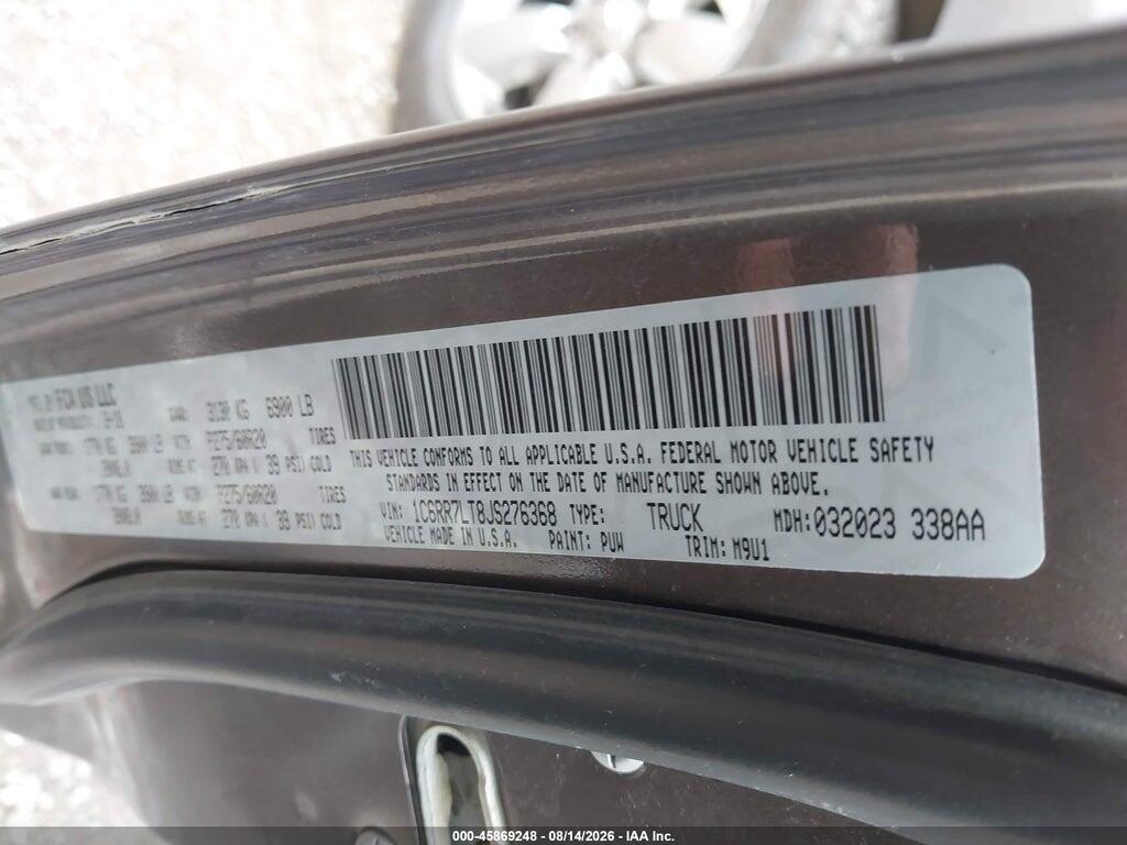 1C6RR7LT8JS276368 2018 RAM 1500 photo no. 9