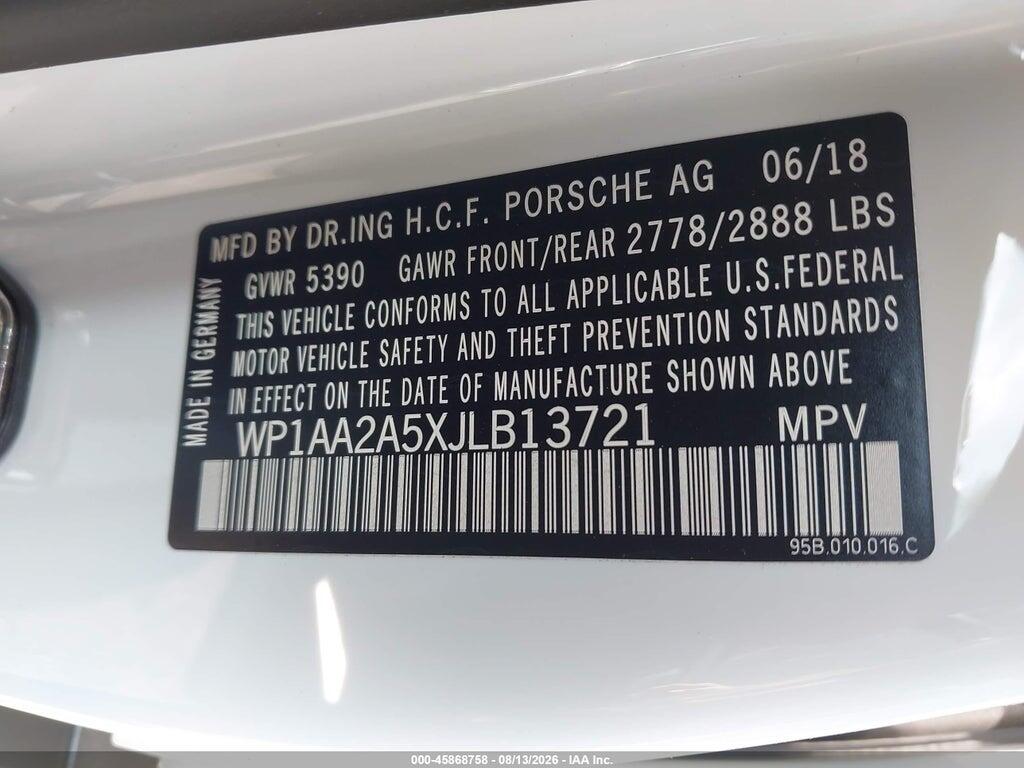 WP1AA2A5XJLB13721 2018 PORSCHE MACAN photo no. 9
