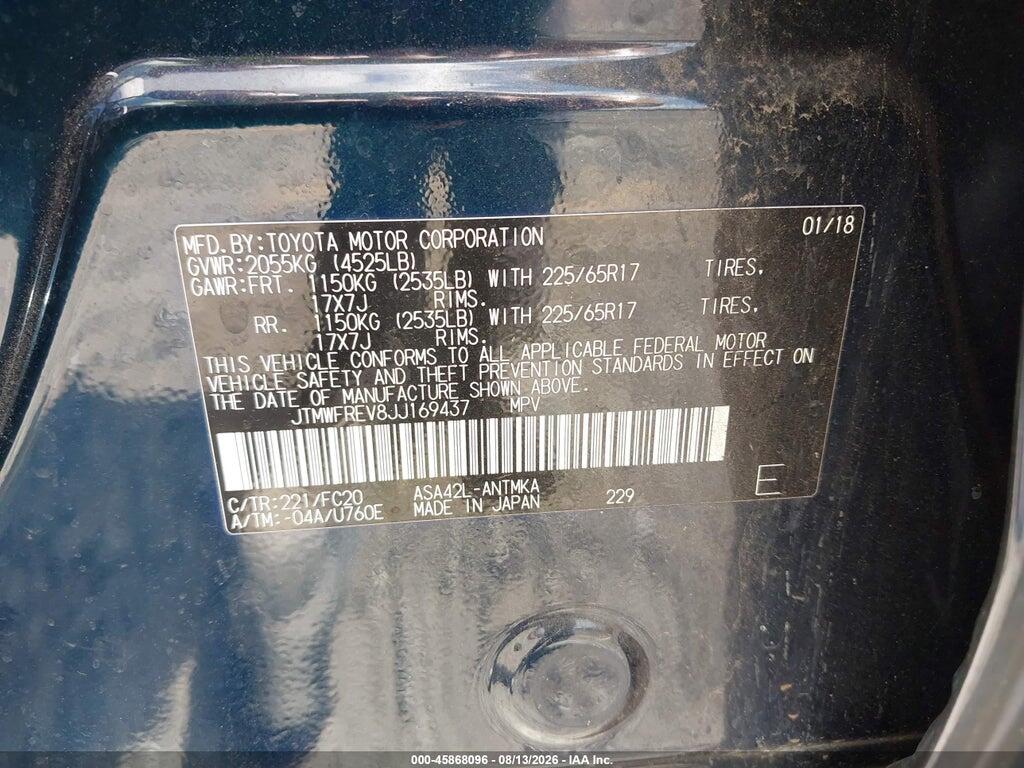JTMWFREV8JJ169437 2018 TOYOTA RAV4 photo no. 9