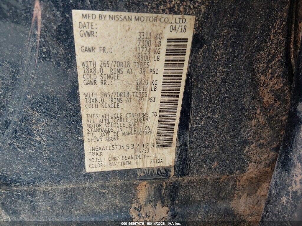 1N6AA1E57JN532973 2018 NISSAN TITAN photo no. 9