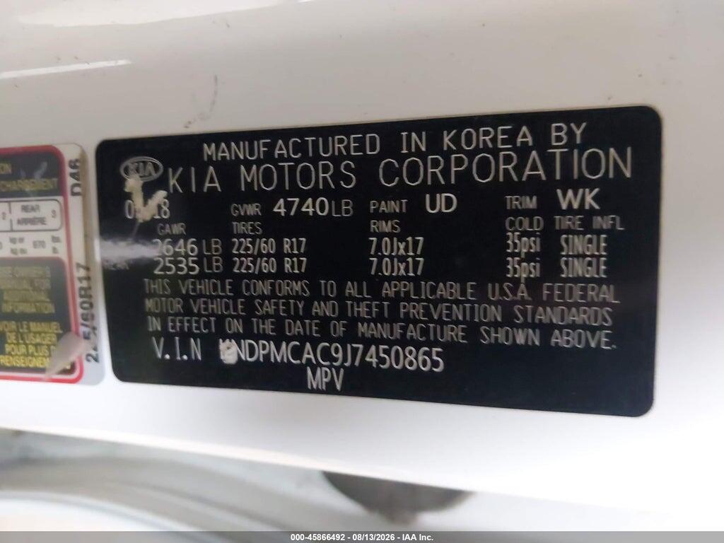 KNDPMCAC9J7450865 2018 KIA SPORTAGE photo no. 9