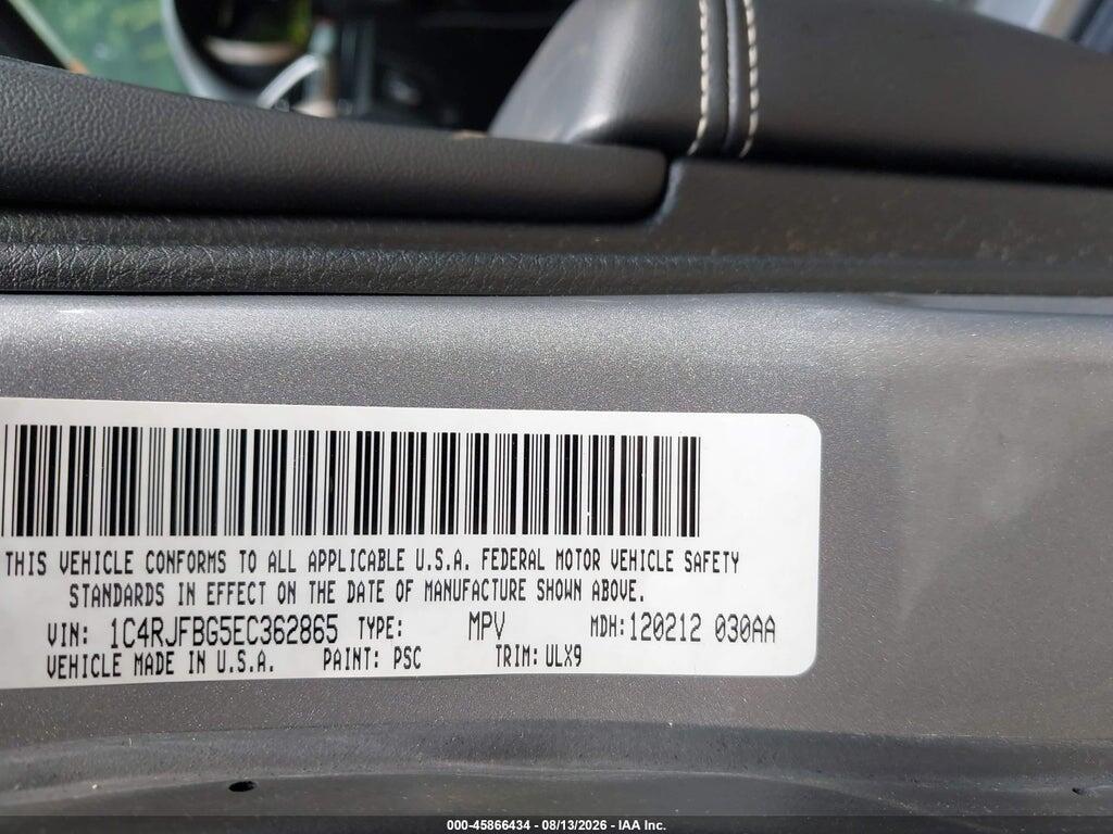 1C4RJFBG5EC362865 2014 JEEP GRAND CHEROKEE photo no. 9