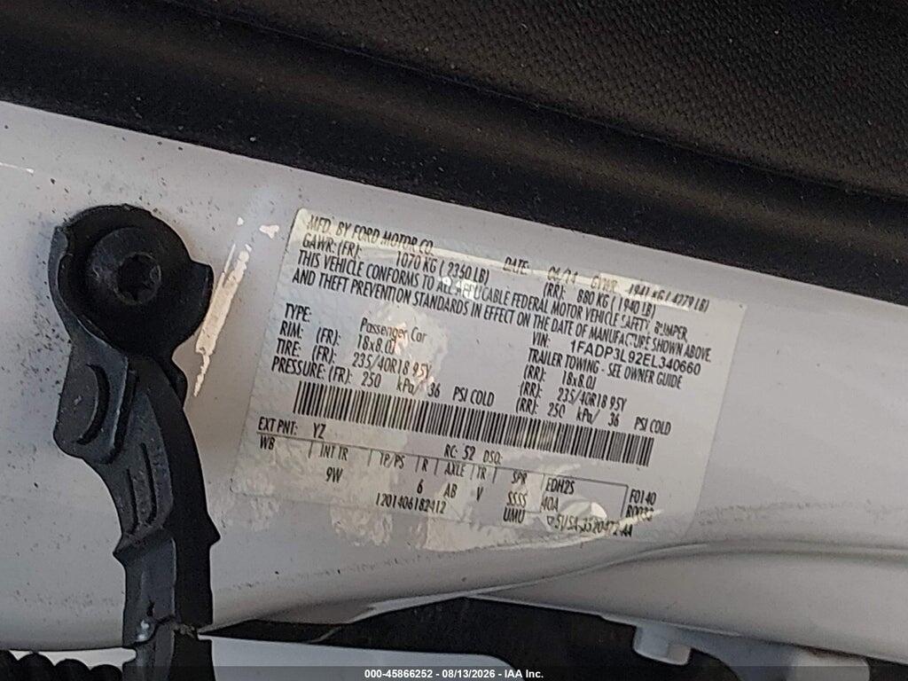 1FADP3L92EL340660 2014 FORD FOCUS ST photo no. 9