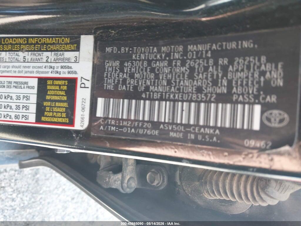 4T1BF1FKXEU783572 2014 TOYOTA CAMRY photo no. 9