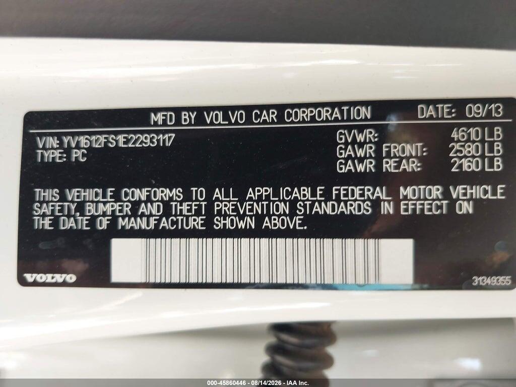YV1612FS1E2293117 2014 VOLVO S60 photo no. 9