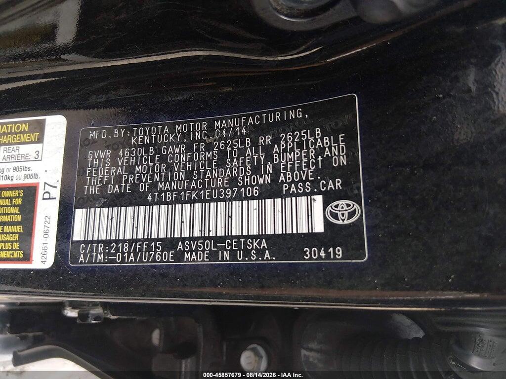 4T1BF1FK1EU397106 2014 TOYOTA CAMRY photo no. 9