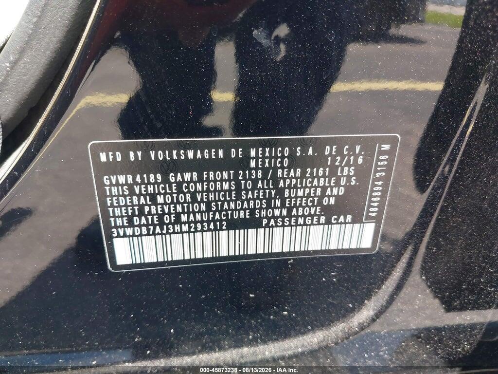 3VWDB7AJ3HM293412 2017 VOLKSWAGEN JETTA photo no. 9