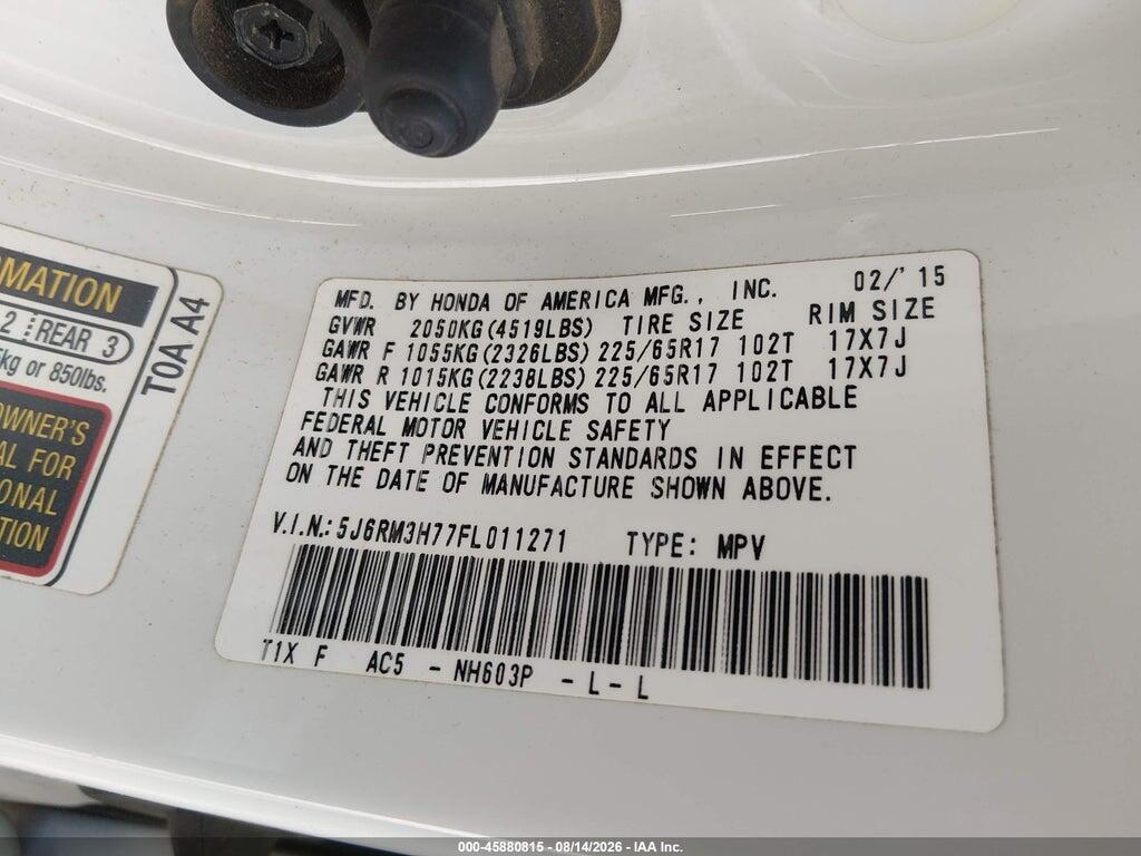5J6RM3H77FL011271 2015 HONDA CR-V photo no. 9