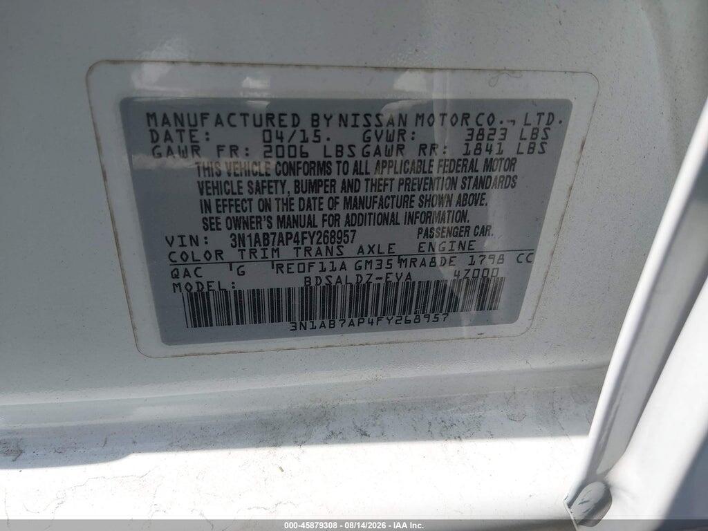 3N1AB7AP4FY268957 2015 NISSAN SENTRA photo no. 9
