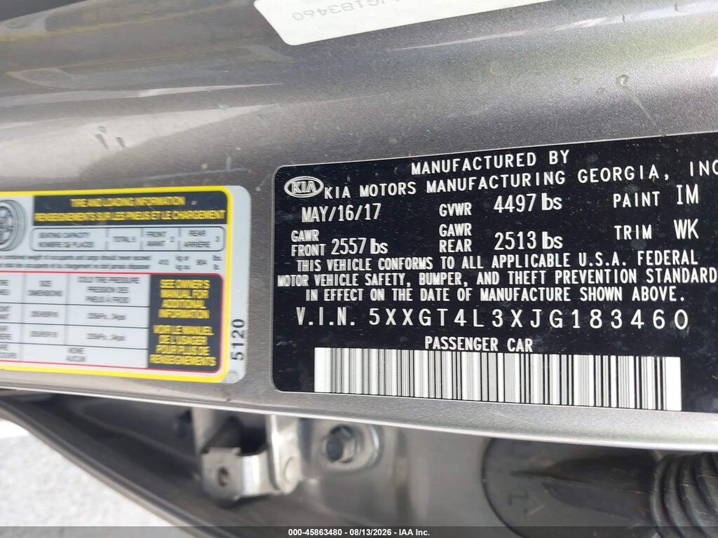 5XXGT4L3XJG183460 2018 KIA OPTIMA photo no. 9