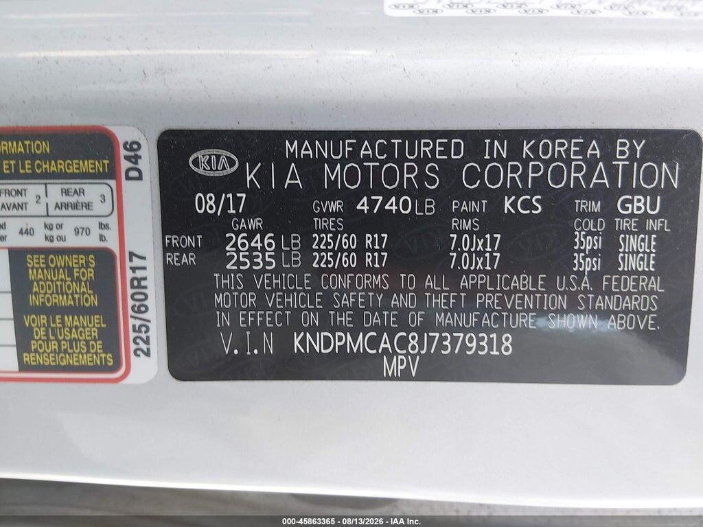 KNDPMCAC8J7379318 2018 KIA SPORTAGE photo no. 9