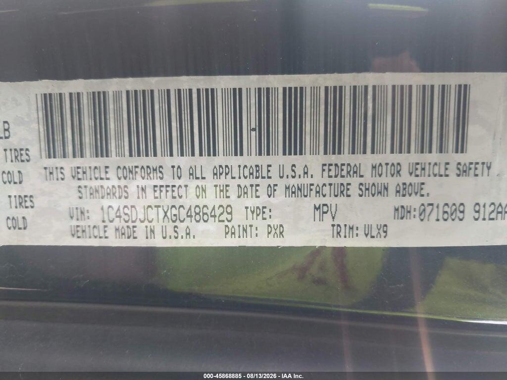 1C4SDJCTXGC486429 2016 DODGE DURANGO photo no. 9