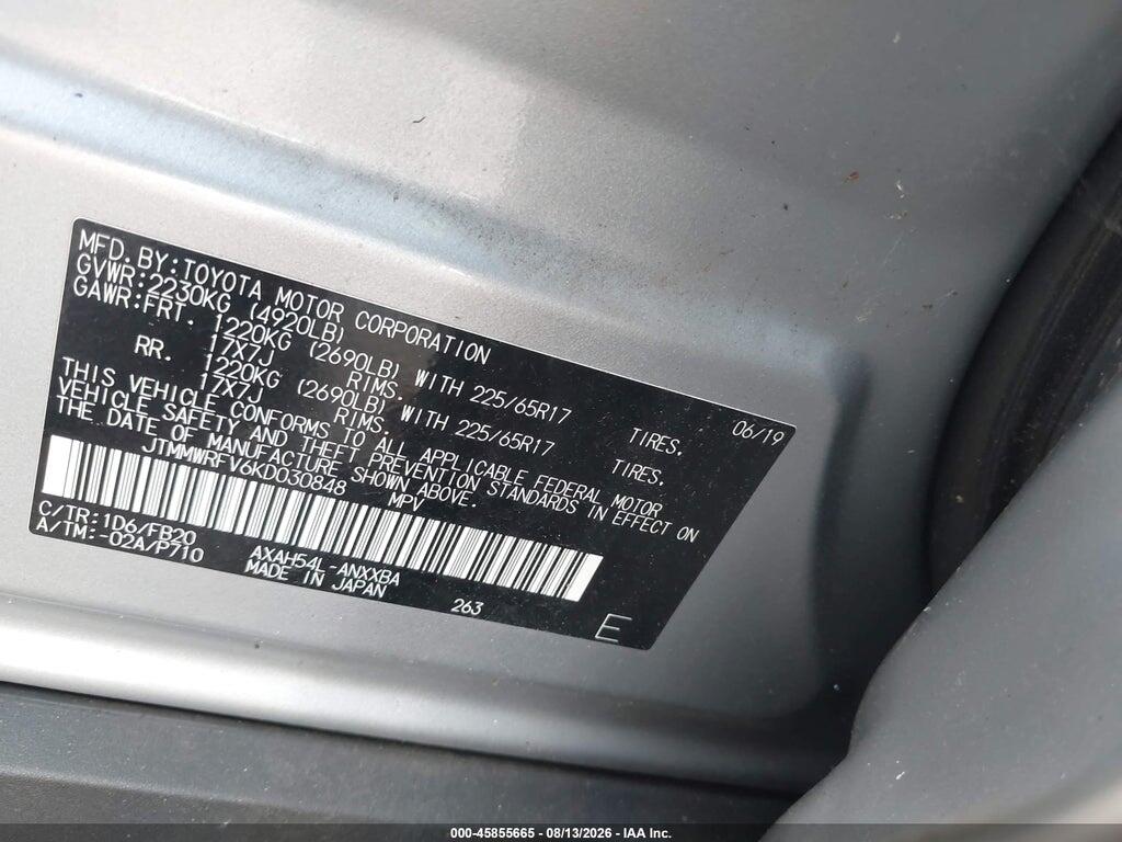 JTMMWRFV6KD030848 2019 TOYOTA RAV4 HYBRID photo no. 9