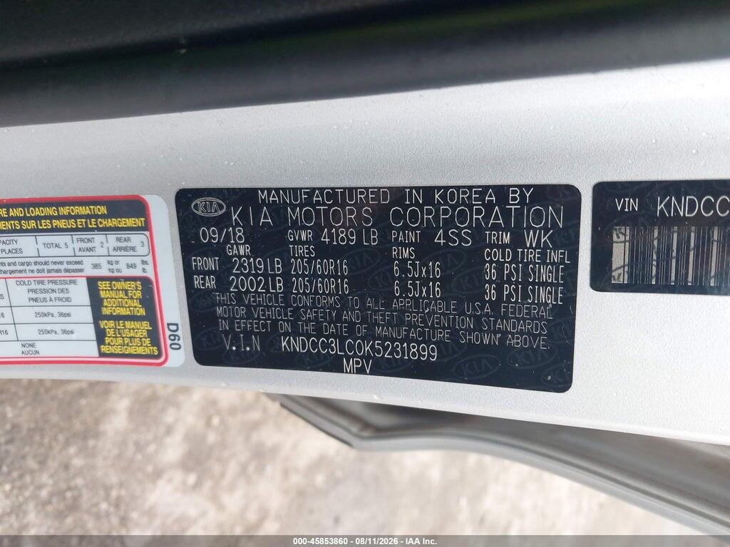 KNDCC3LC0K5231899 2019 KIA NIRO photo no. 9