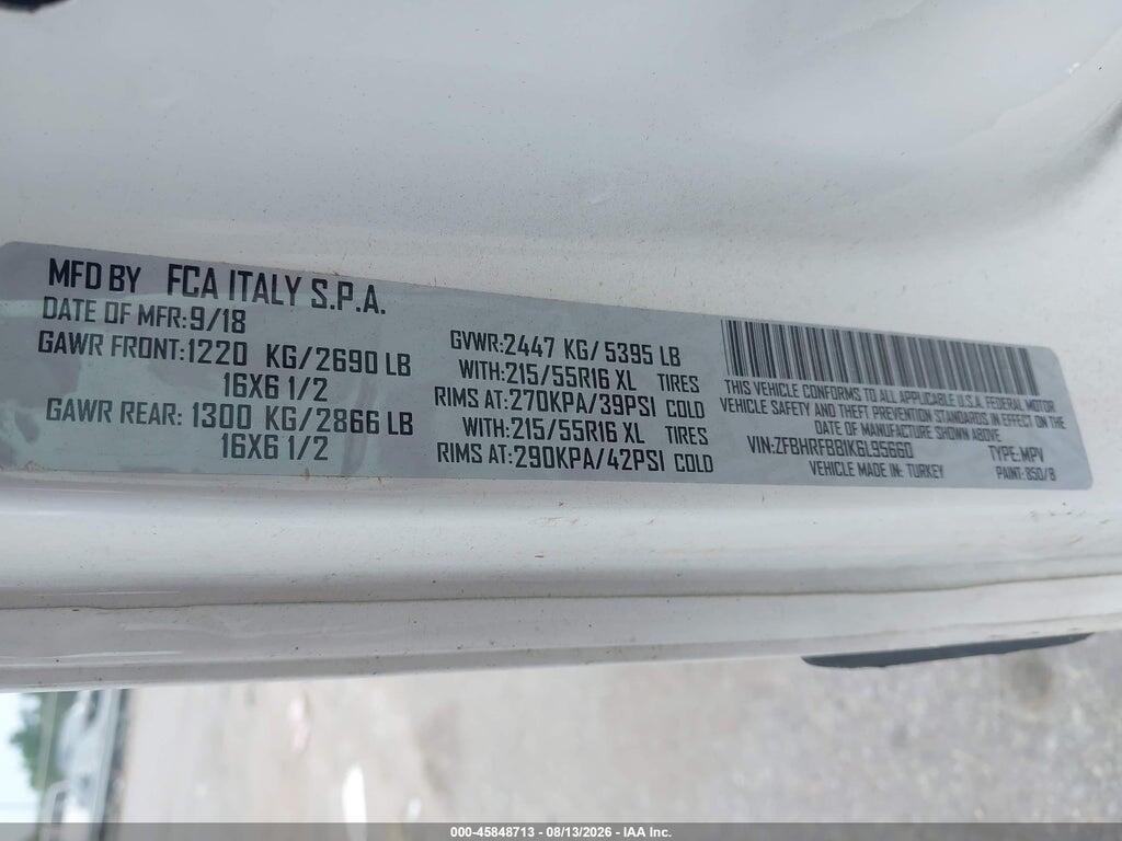 ZFBHRFBB1K6L95660 2019 RAM PROMASTER CITY photo no. 9