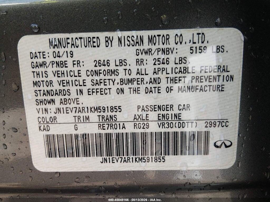 JN1EV7AR1KM591855 2019 INFINITI Q50 photo no. 9