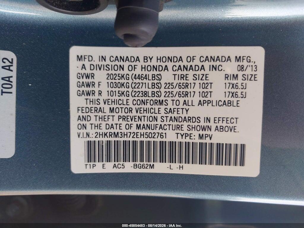 2HKRM3H72EH502761 2014 HONDA CR-V photo no. 9