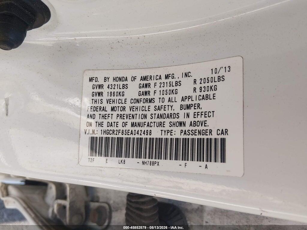 1HGCR2F85EA042498 2014 HONDA ACCORD photo no. 9
