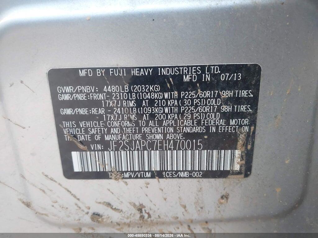 JF2SJAPC7EH470015 2014 SUBARU FORESTER photo no. 9