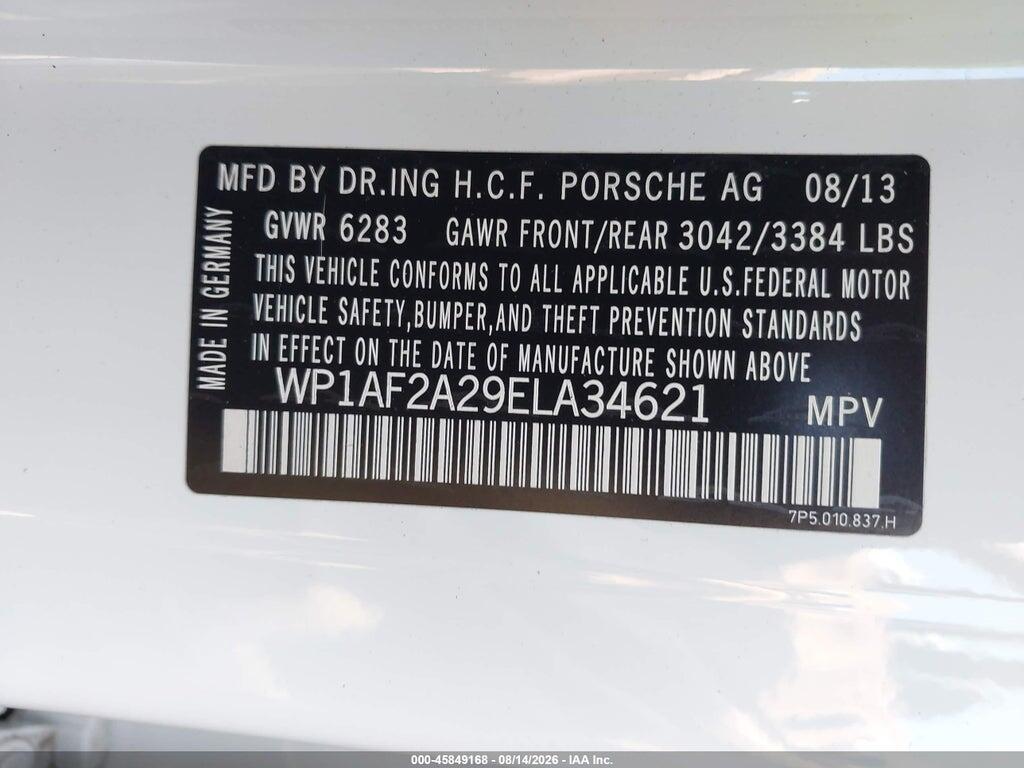 WP1AF2A29ELA34621 2014 PORSCHE CAYENNE photo no. 9