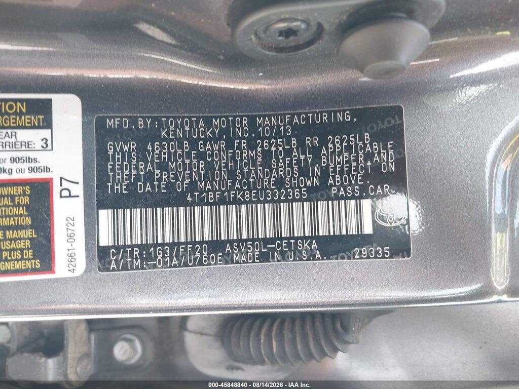 4T1BF1FK8EU332365 2014 TOYOTA CAMRY photo no. 9