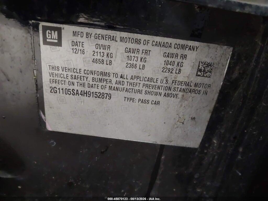2G1105SA4H9152879 2017 CHEVROLET IMPALA photo no. 9