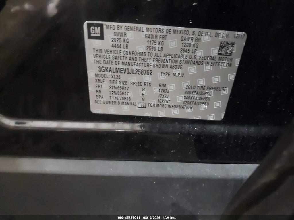 3GKALMEV0JL258762 2018 GMC TERRAIN photo no. 9