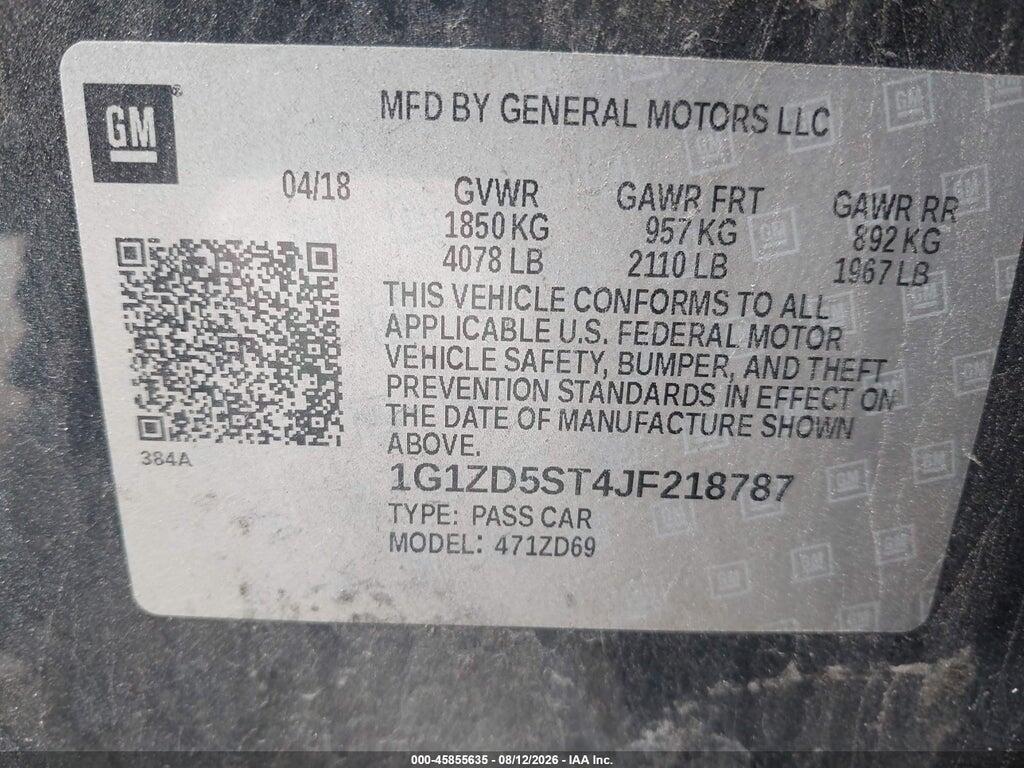 1G1ZD5ST4JF218787 2018 CHEVROLET MALIBU photo no. 9