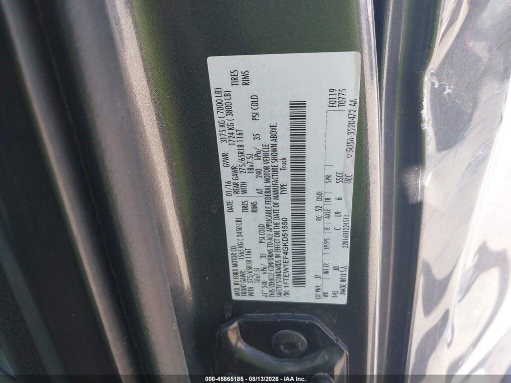 1FTEW1EF4GKD51550 2016 FORD F-150 photo no. 9