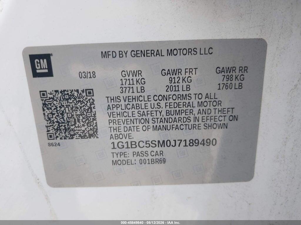 1G1BC5SM0J7189490 2018 CHEVROLET CRUZE photo no. 9
