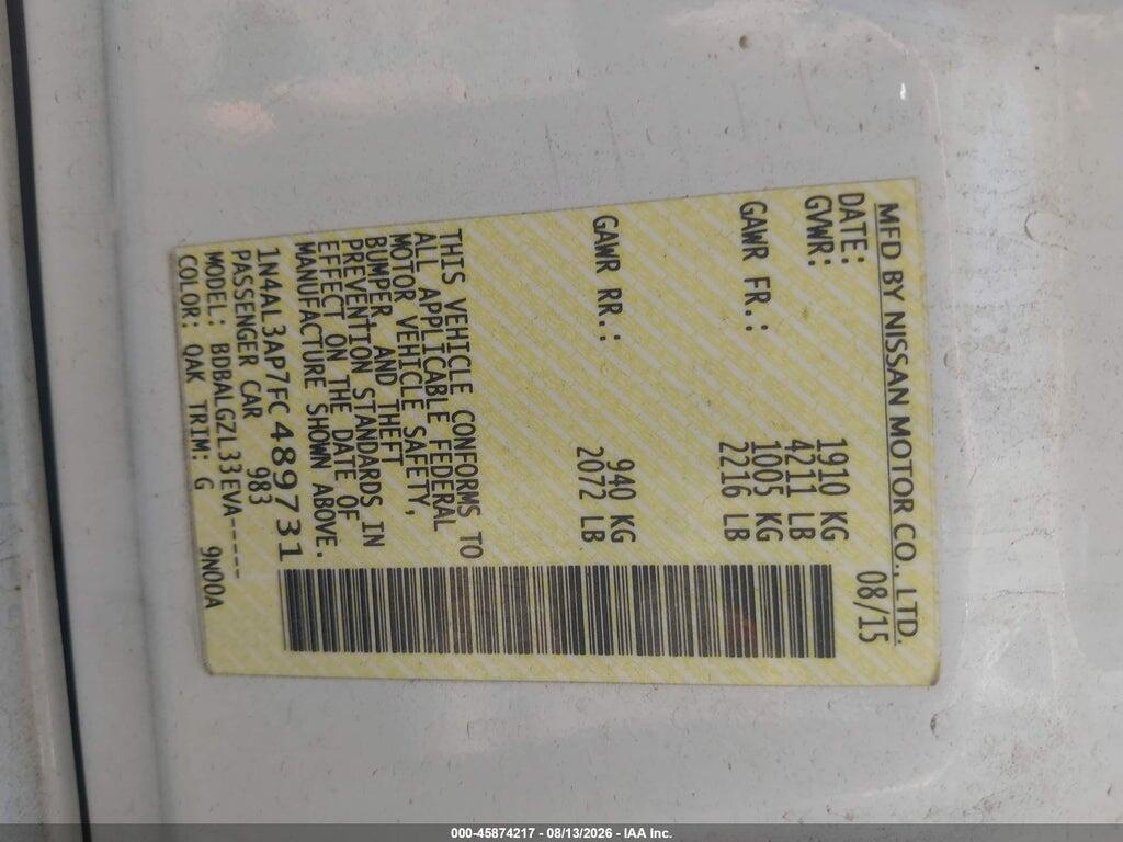1N4AL3AP7FC489731 2015 NISSAN ALTIMA photo no. 8