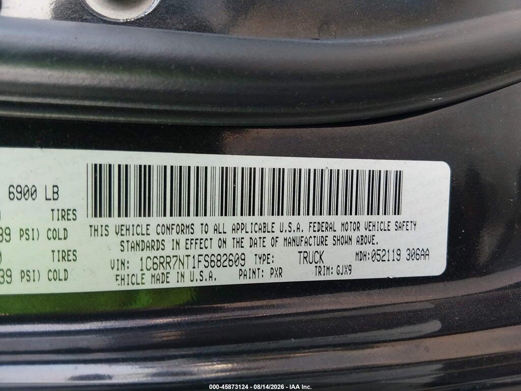 1C6RR7NT1FS682609 2015 RAM 1500 photo no. 9