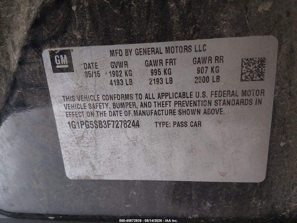 1G1PG5SB3F7278244 2015 CHEVROLET CRUZE photo no. 9