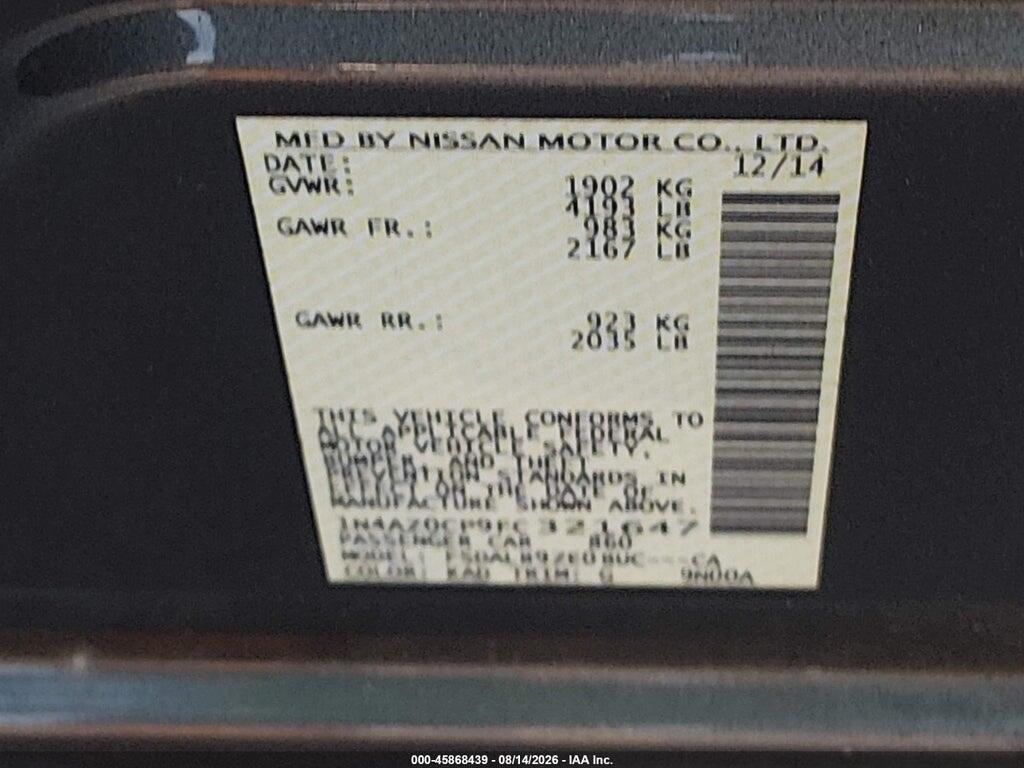 1N4AZ0CP9FC321647 2015 NISSAN LEAF photo no. 8