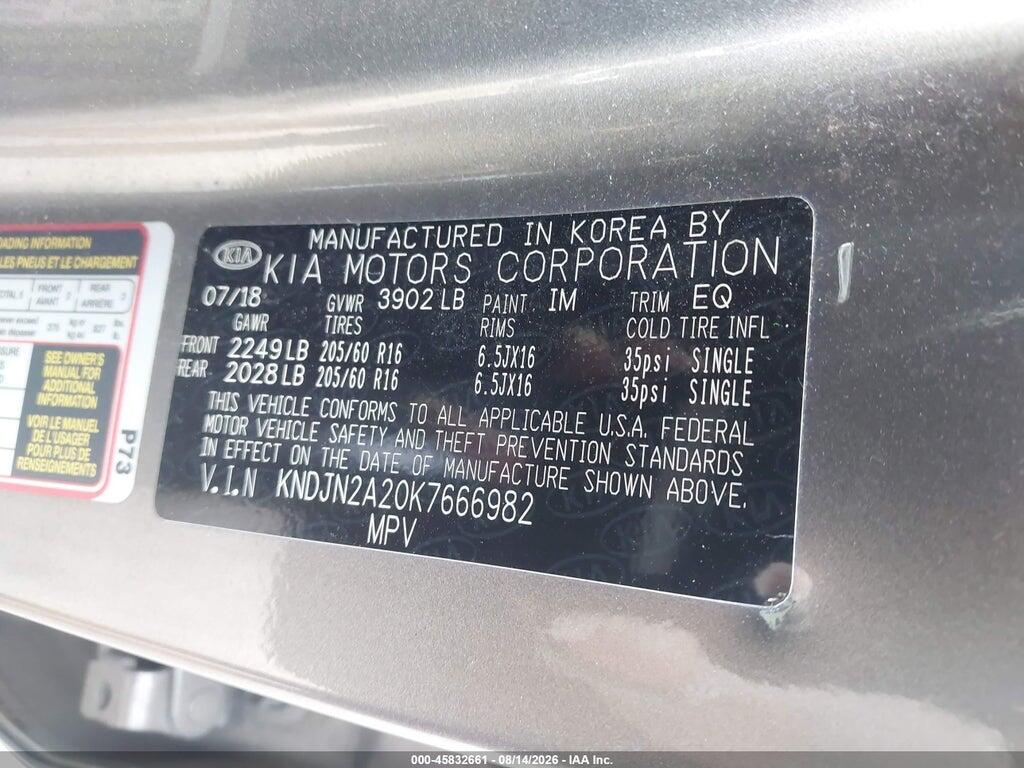 KNDJN2A20K7666982 2019 KIA SOUL photo no. 9